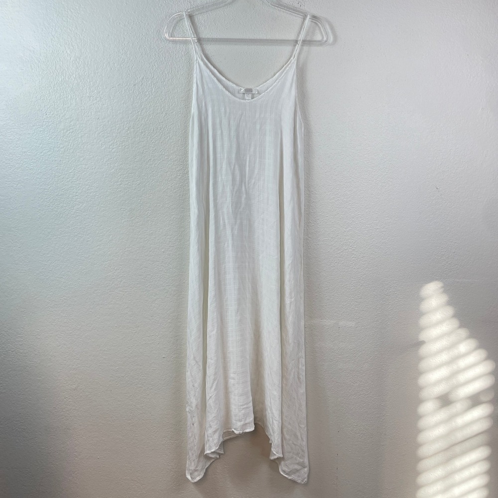 Nordstrom Rack Womens White Cover-up Slip Dress Handkerchief Hem Small